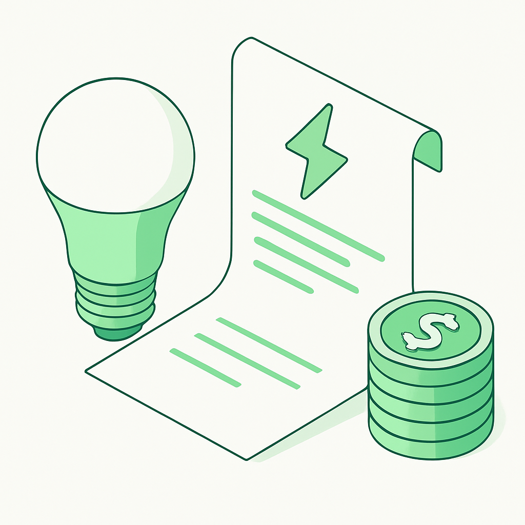 Illustration économies électricité maison écologique facture