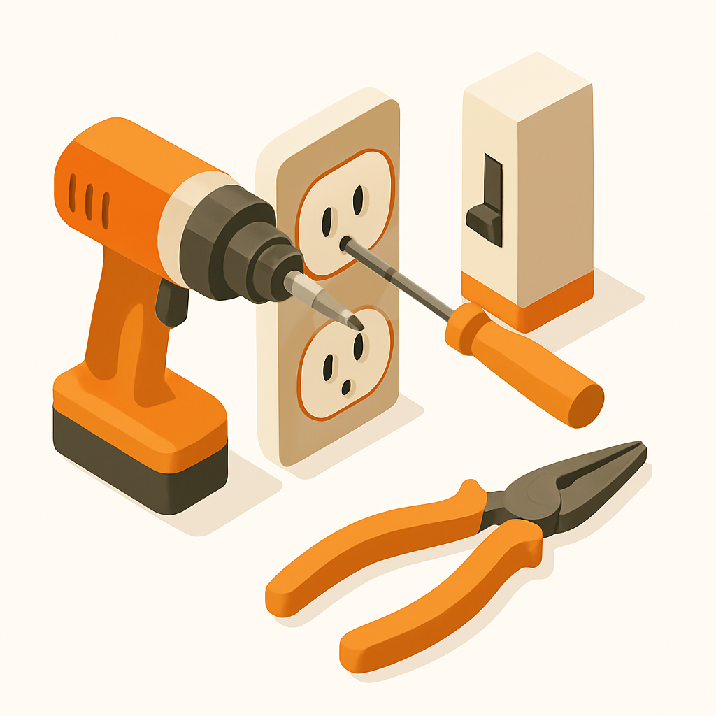 Illustration prise électrique remplacement sécurité bricolage