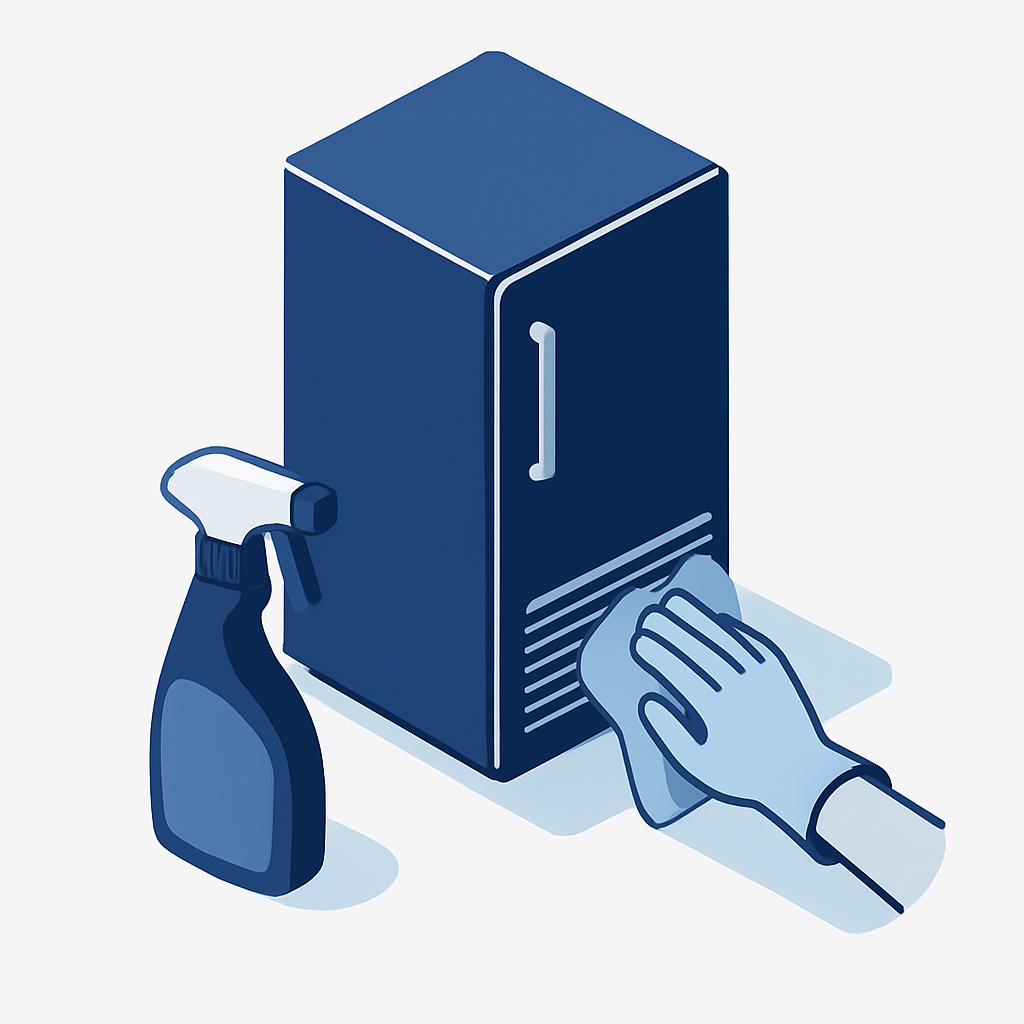 Illustration réfrigérateur entretien nettoyage condenseurs économies