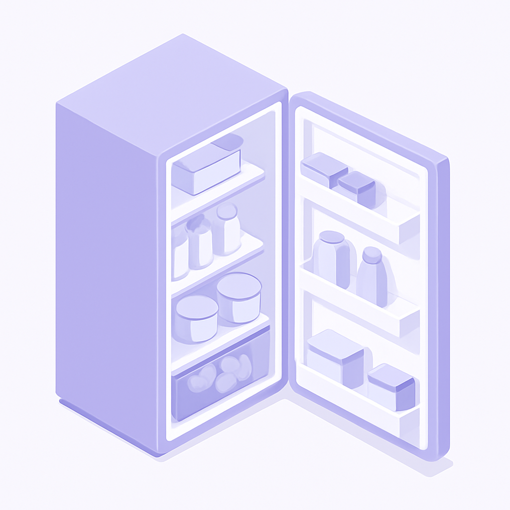 Illustration réfrigérateur organisé zones rangement anti-gaspillage