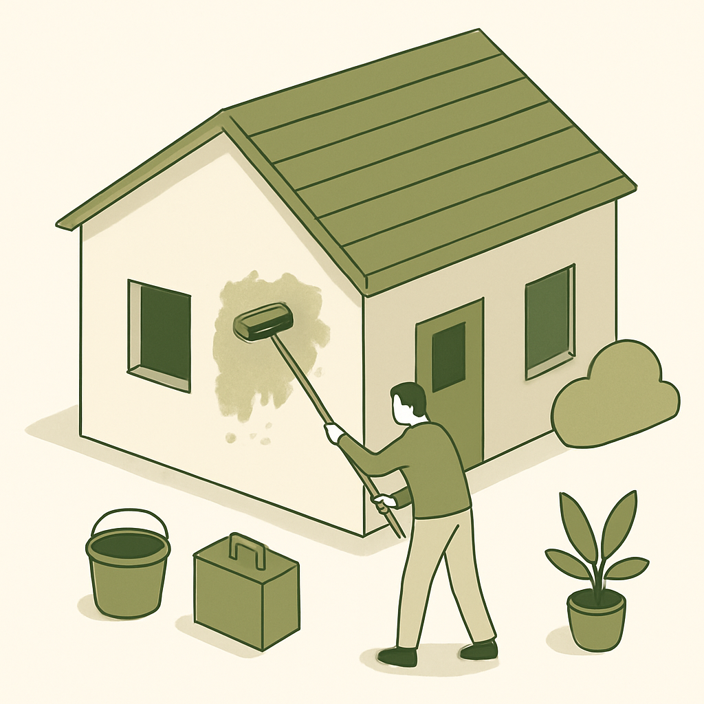 Illustration extérieur façade guide pratique maison