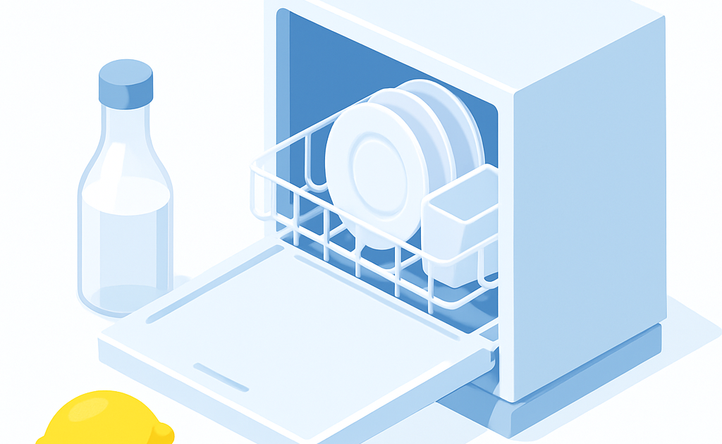 Illustration détartrage lave-vaisselle naturel vinaigre citron