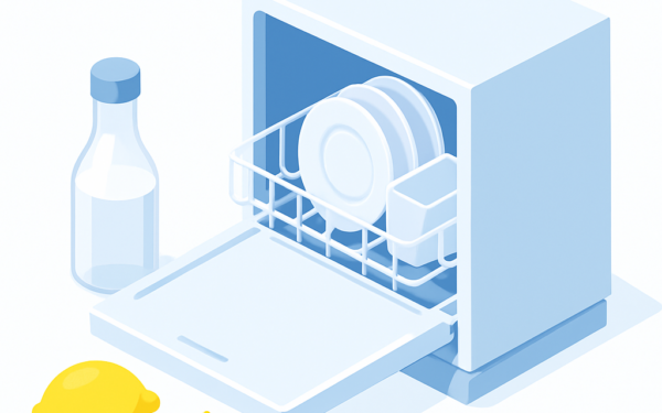 Illustration détartrage lave-vaisselle naturel vinaigre citron