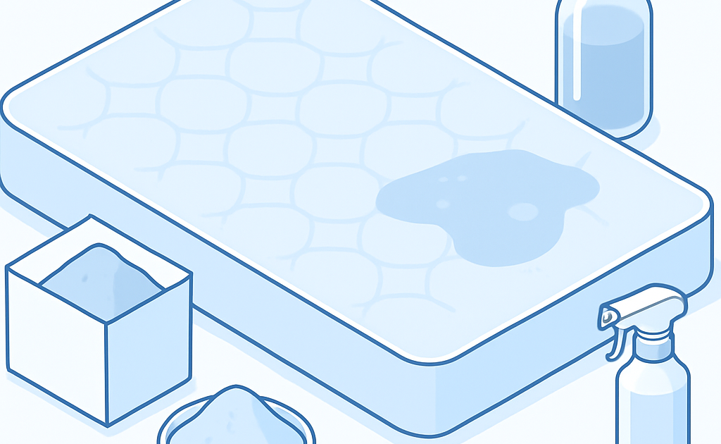 Illustration nettoyage tache urine matelas bicarbonate