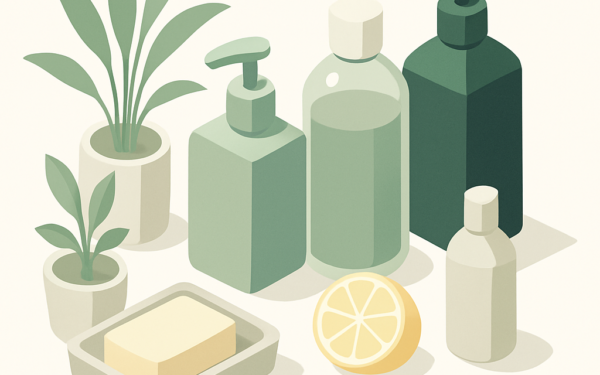 Illustration solutions naturelles liquide guide pratique maison