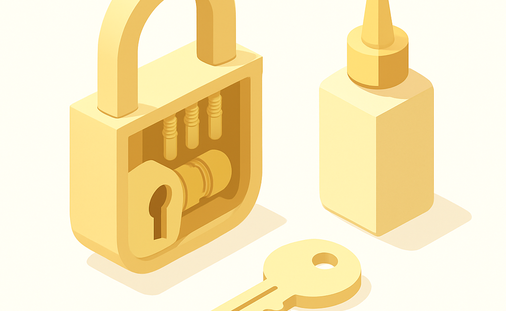 Illustration entretien serrure lubrification graphite barillet