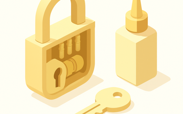 Illustration entretien serrure lubrification graphite barillet