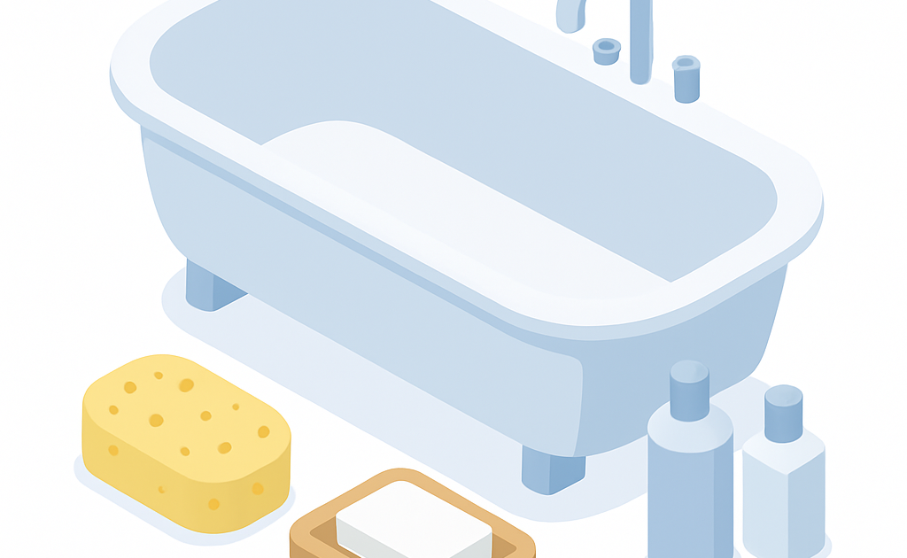 Illustration nettoyage détartrage baignoire jaunie émail naturel