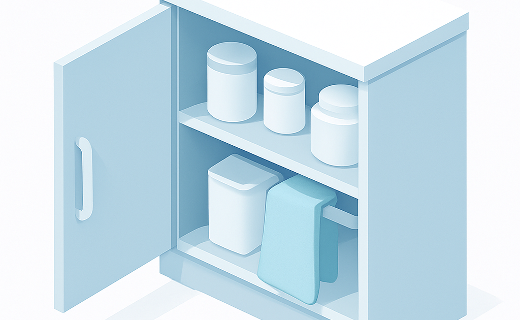 Illustration nettoyage entretien placard cuisine bois stratifié