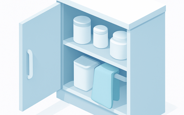 Illustration nettoyage entretien placard cuisine bois stratifié