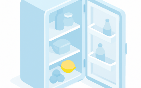 Illustration nettoyage réfrigérateur naturel produits ménagers