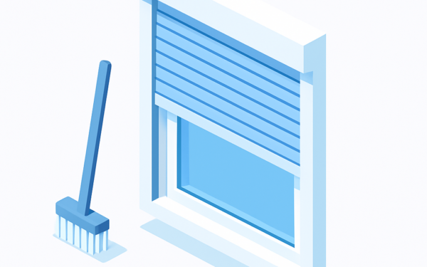 Illustration nettoyage volet roulant tablier brosse sans démontage