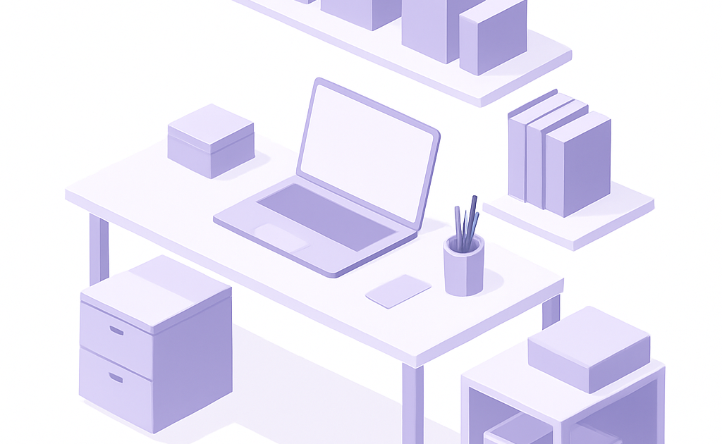 Illustration rangement bureau guide pratique maison