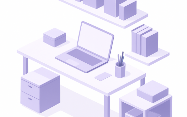 Illustration rangement bureau guide pratique maison