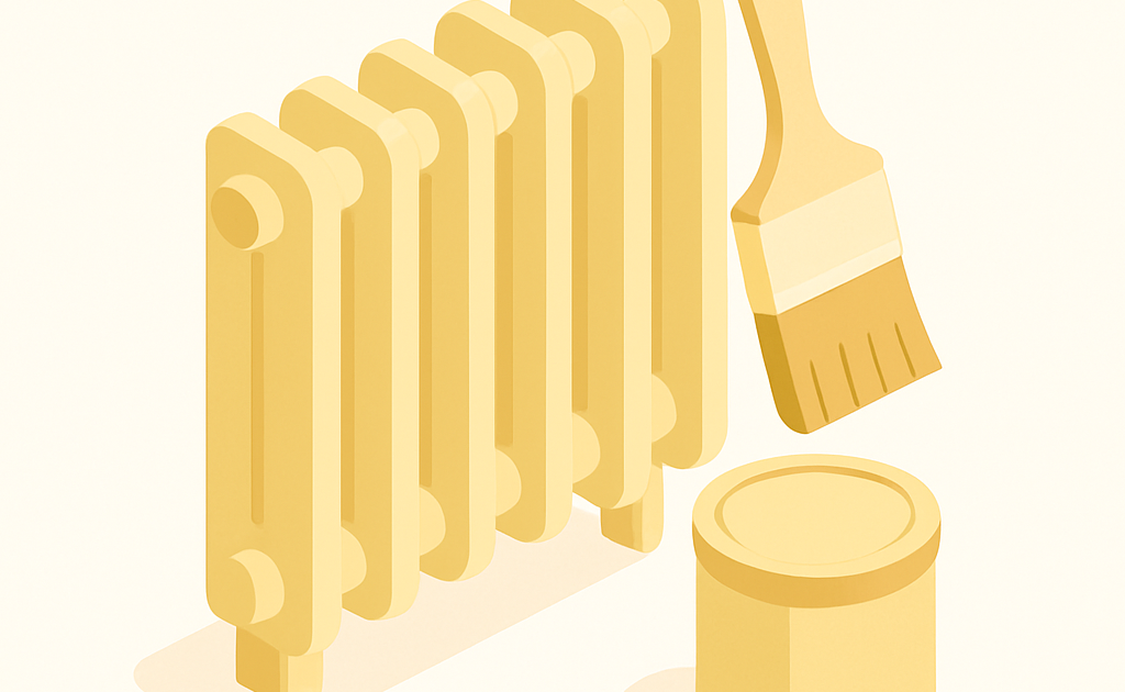 Illustration peinture radiateur sans démontage pinceau laque