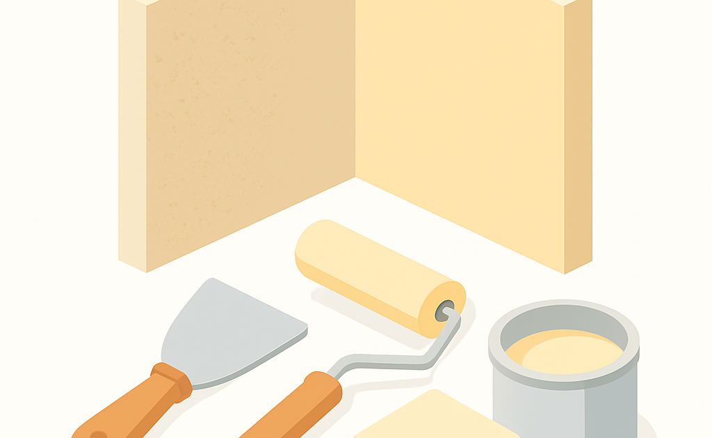Illustration préparation mur peinture ponçage enduit primaire