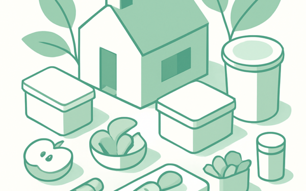 Illustration maison écologique gaspillage guide pratique maison