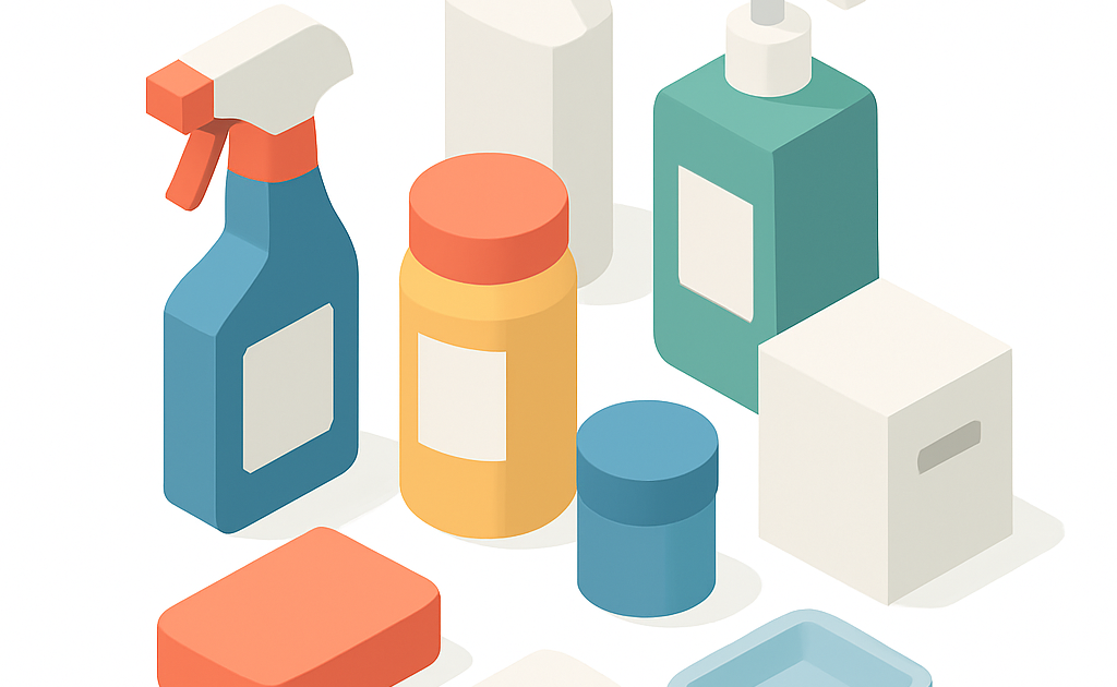 Canapé en tissu gris clair en cours de nettoyage avec une brosse douce et du bicarbonate